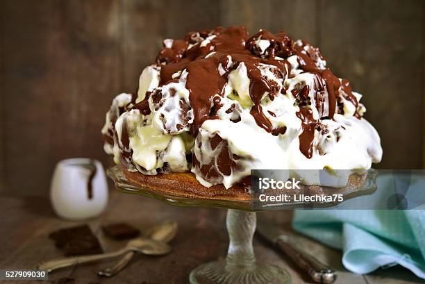 Chocolate Cake With Sour Cream And Chocolate Glaze Stock Photo - Download Image Now