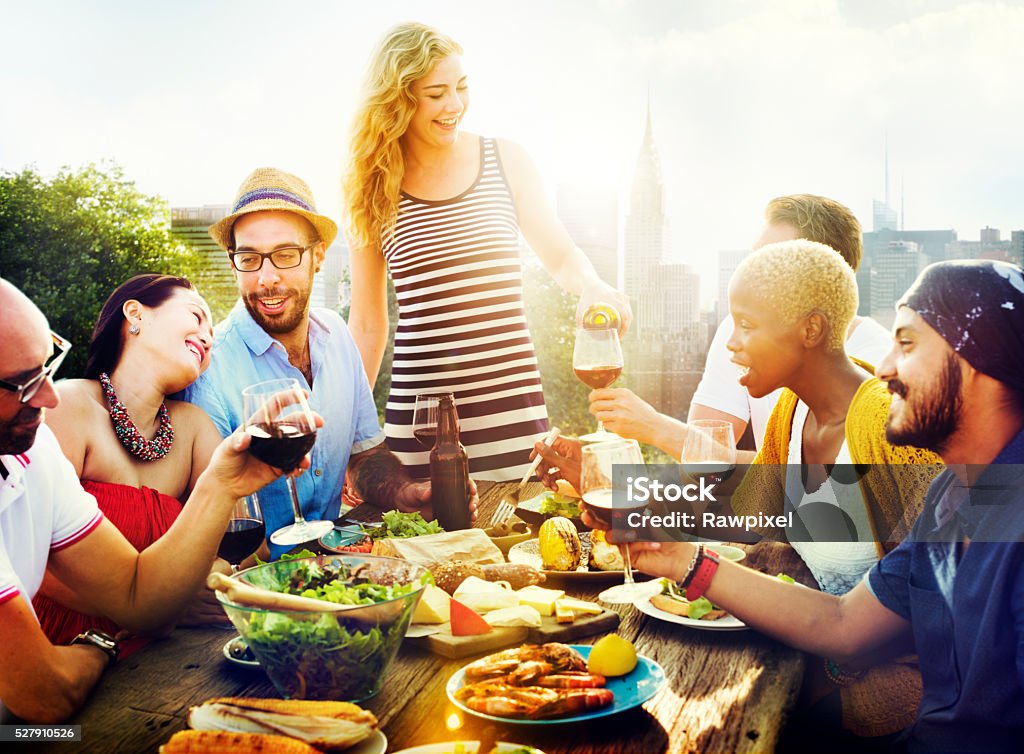 Diverse People Friends Hanging Out Drinking Concept African Ethnicity Stock Photo