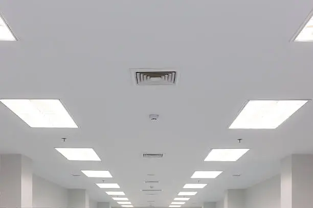 Photo of ceiling lighting and exhaust louver