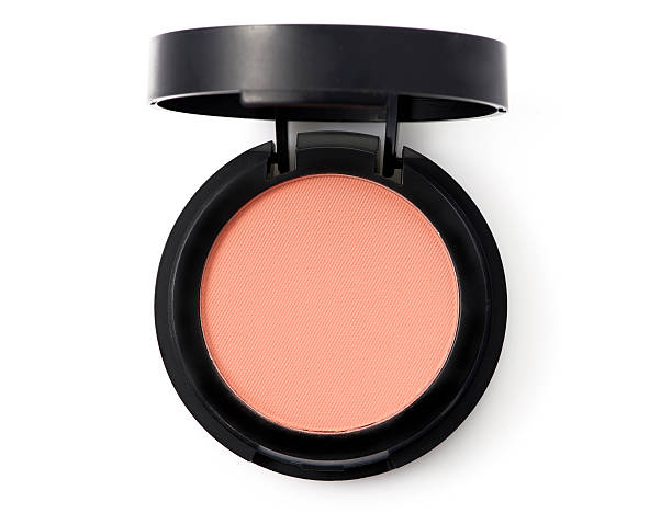 istock Pink color make up powder in round shape container 527911130