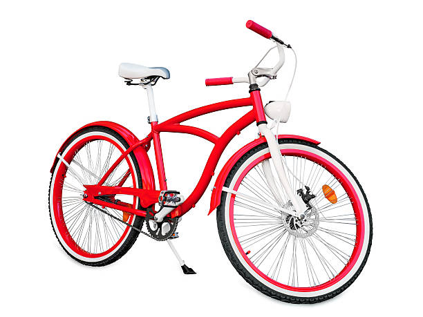 istock Red bike isolated on white 527912384