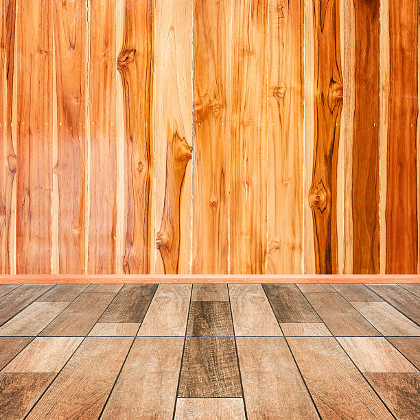 istock Wooden interior background of floor and wall 528042862