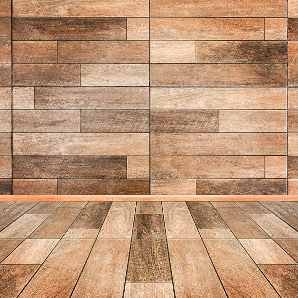istock Wooden interior background of floor and wall 528042950