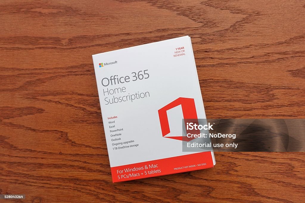 Package Micorsof Microsoft Office 365 Subscription Software Package Stock Photo ...