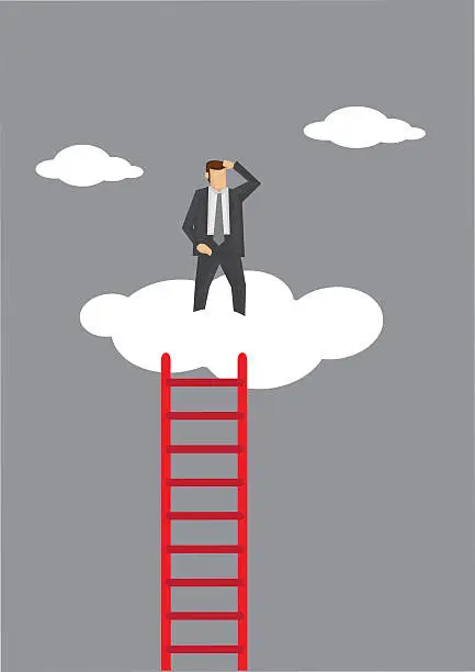 Vector illustration of Lonely at the Top Vector Illustration