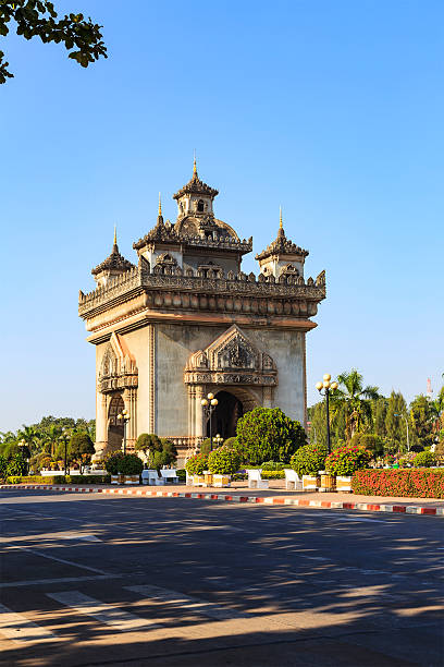 istock Patuxay monument in vientiane, Laos 528045336