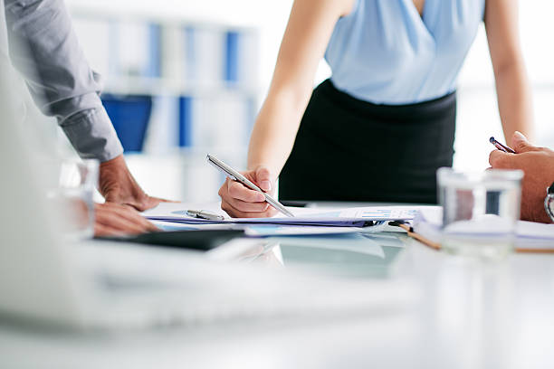 istock Conducting business meeting 528046096