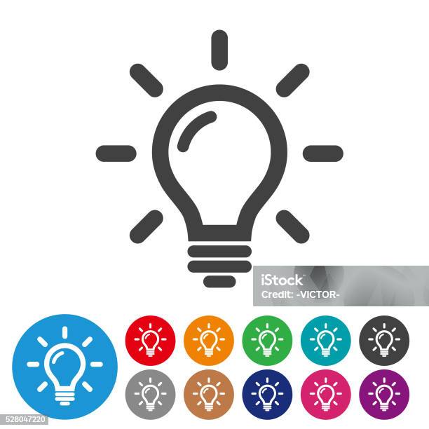 Light Bulb Icon Set Graphic Icon Series Stock Illustration - Download Image Now - Light Bulb, Icon Symbol, Circle