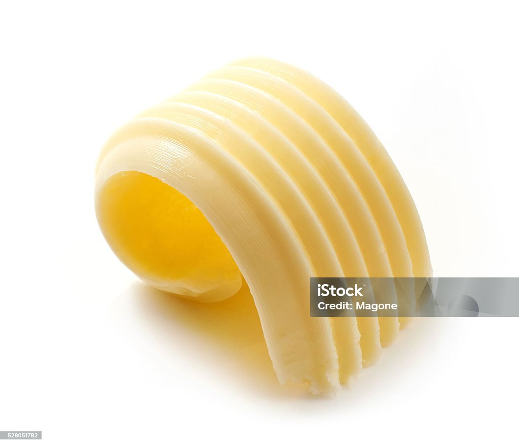 butter curl on white background butter curl isolated on white background Butter Stock Photo