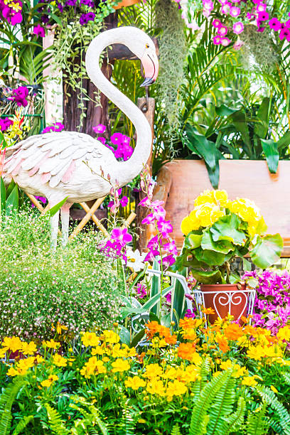 Flower beds and water pump