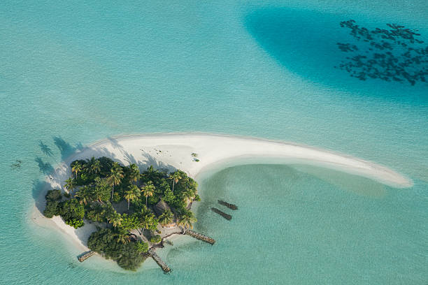 istock Beautiful tropical island from above 528052318