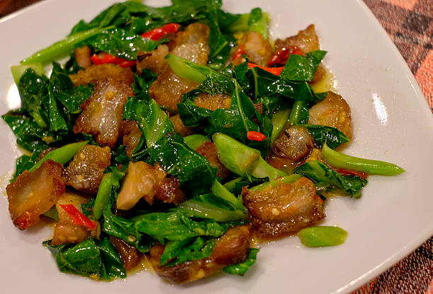 istock Chinese Broccoli with belly pork 528054252