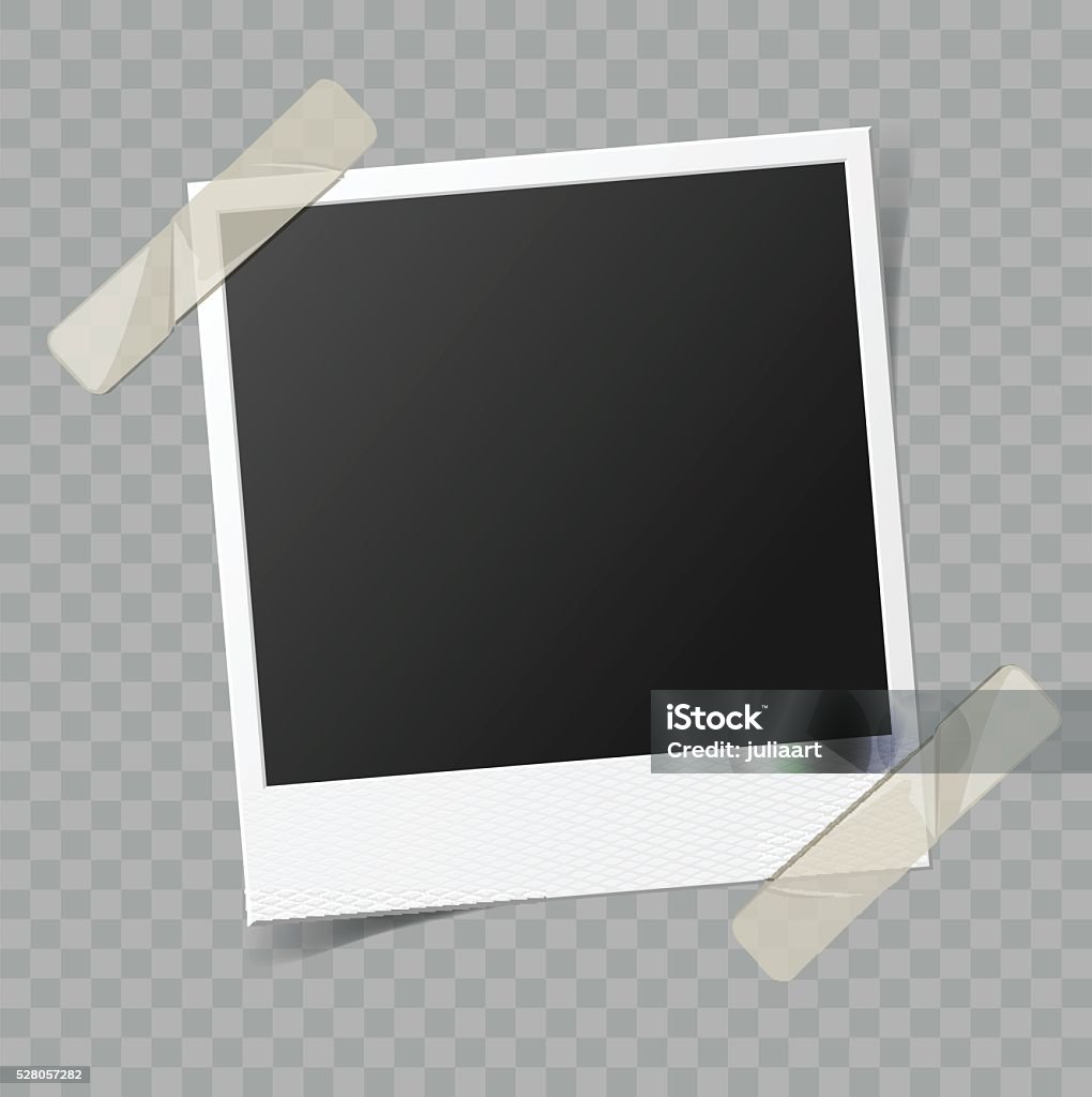 Vector blank photo frame with transparent shadow effect Instant Print Transfer stock vector