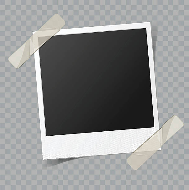 Vector blank photo frame with transparent shadow effect Vector blank photo frame with transparent shadow effect polaroid mockup stock illustrations