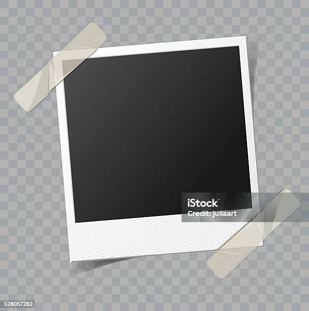 Vector Blank Photo Frame With Transparent Shadow Effect Stock Illustration - Download Image Now