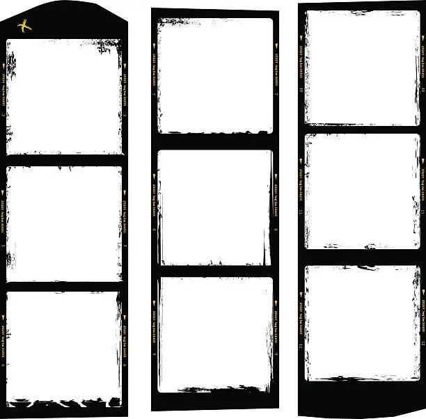 Vector illustration of frames of medium format film