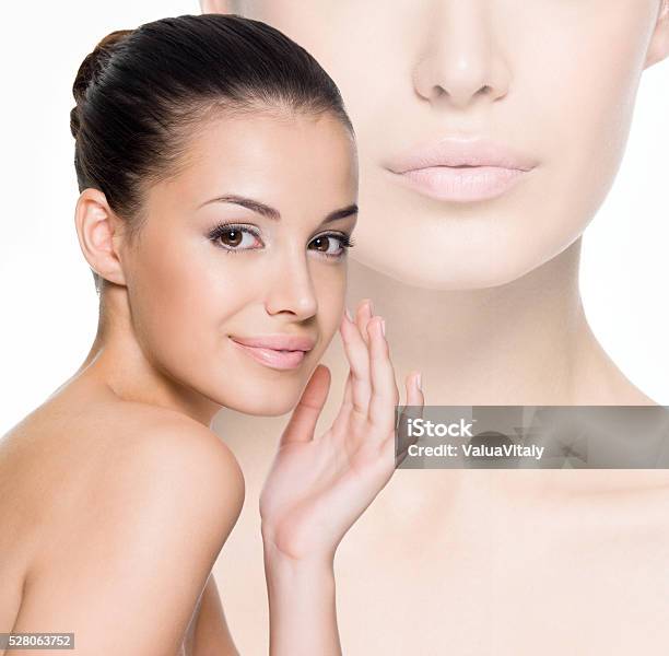 Beautiful Woman Cares For The Face Stock Photo - Download Image Now - Adult, Adults Only, Beautiful People