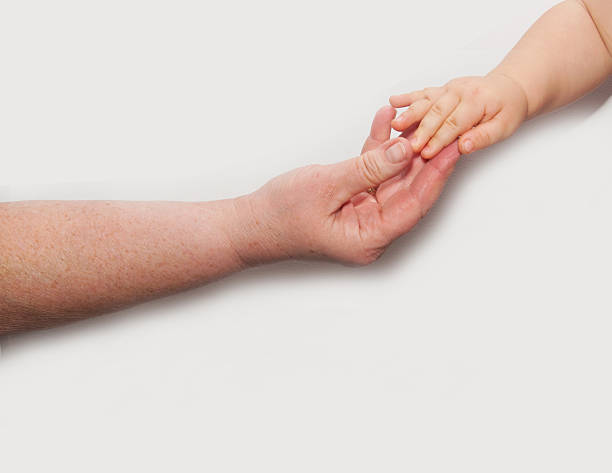 istock Two hands baby and granny 528066207
