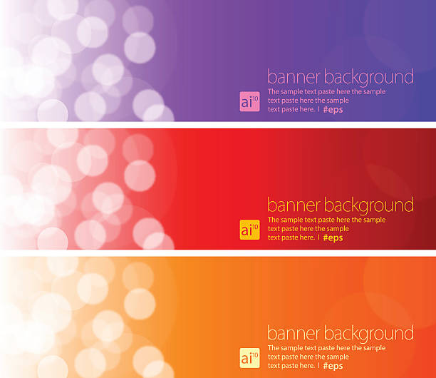 banner-hintergrund-set - purple backgrounds illuminated defocused stock-grafiken, -clipart, -cartoons und -symbole
