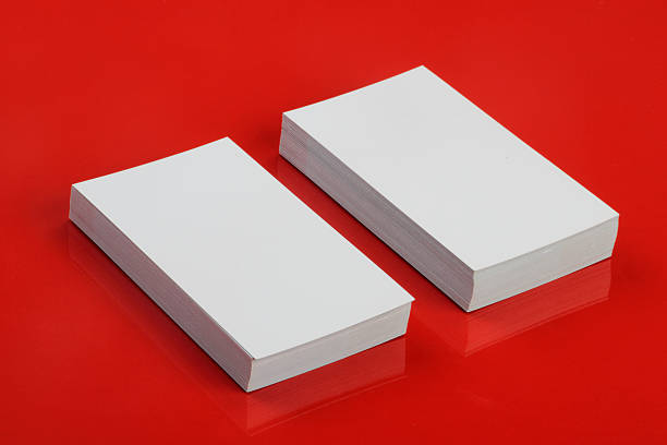 istock Blank White Business Card for Mockup on Red 528066770