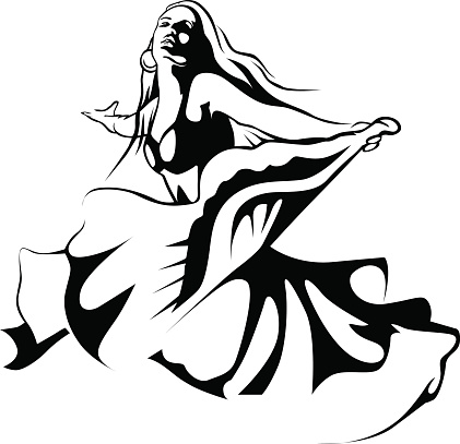 Dancing Woman Stock Illustration - Download Image Now - Belly Dancing ...