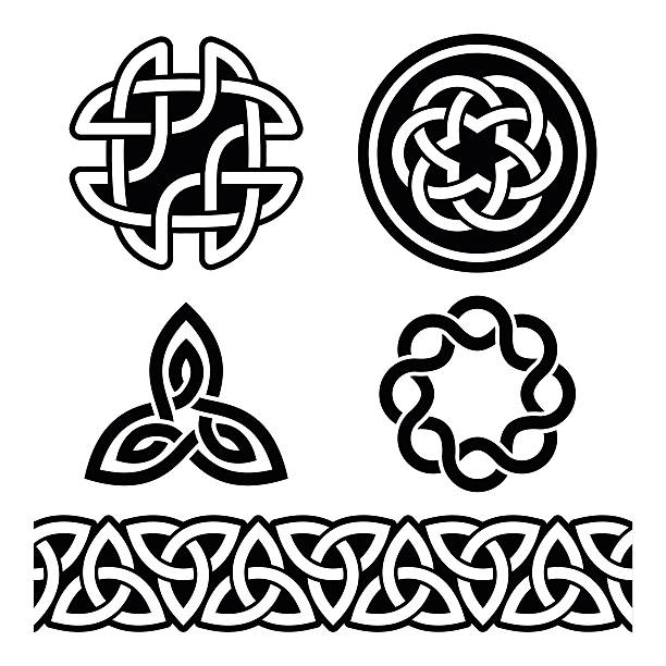 keltische irische muster und knoten-vektor, st patricks tag - celtic pattern stock-grafiken, -clipart, -cartoons und -symbole