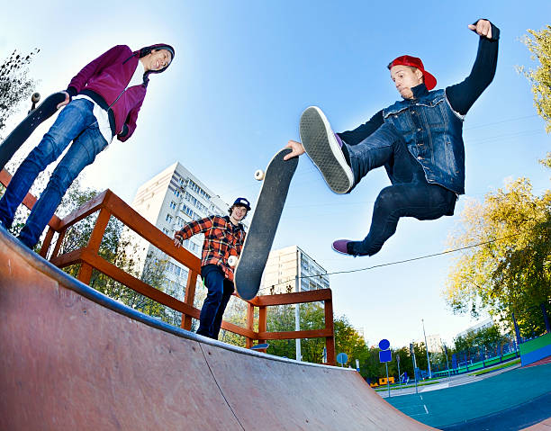 istock Skateboarder in the skatepark 528068572