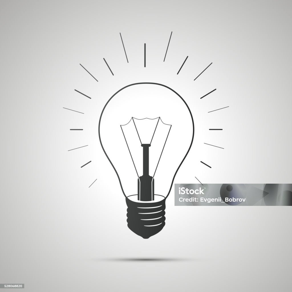 Black Simple Light Bulb Shadow Stock - Download Image Now - Black Color, Bright, Business iStock