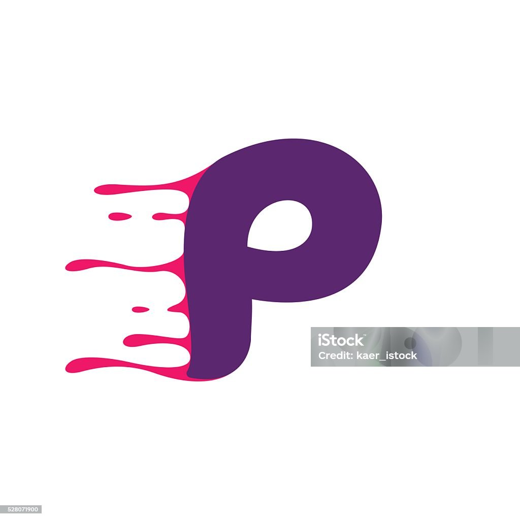 P Letter Icon With Speed Or Blood Lines Stock Illustration ...