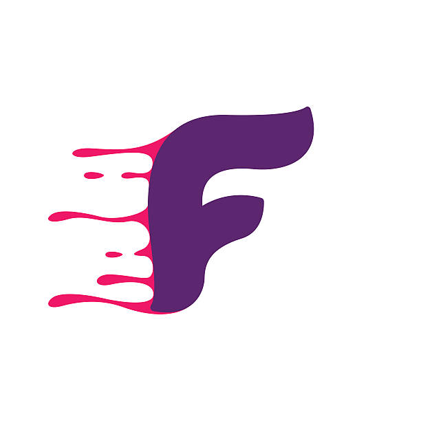 f иконка с буквой с скорость или крови линии. - blood letter f alphabet drop stock illustrations