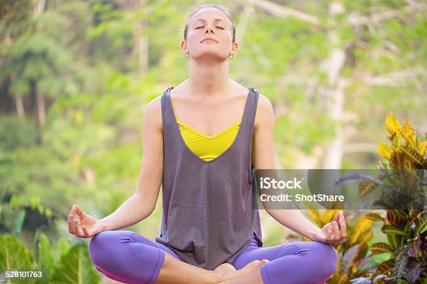 Mujer Hacerlo La Meditación En La Naturaleza Foto de stock y más banco de imágenes de Actividades recreativas - Actividades recreativas, Adulto, Aire libre