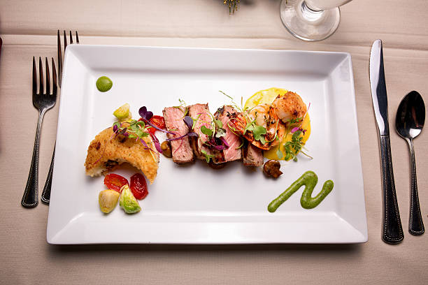 istock Fancy Shrimp, Scallop and Beef Tenderloin Dinner 528103013