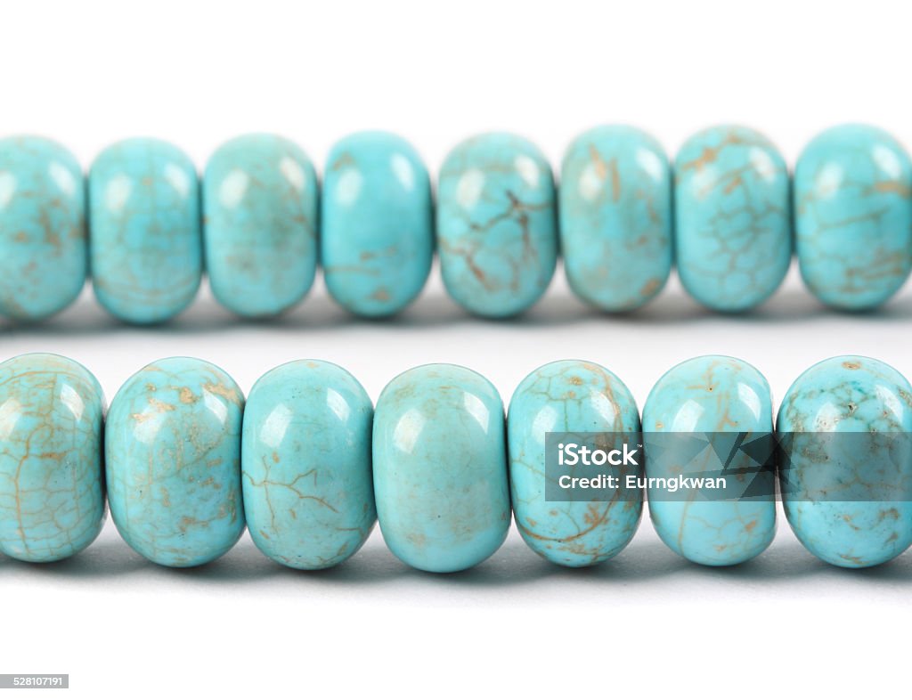 Turquoise necklace isolated Bead Stock Photo