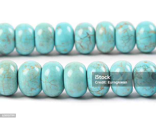 Turquoise Necklace Isolated Stock Photo - Download Image Now - Bead, Blue, Bright