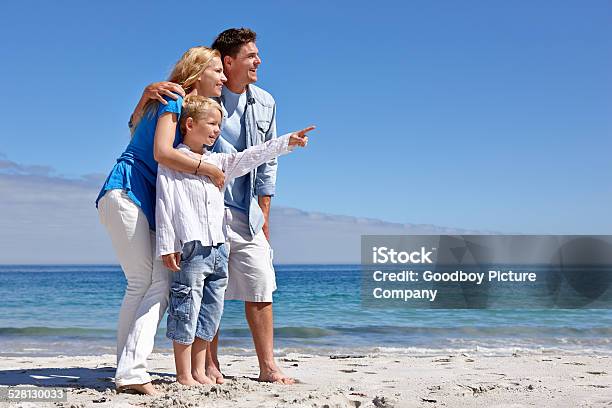 Look Over There Mom Stock Photo - Download Image Now - Adult, Affectionate, Beach