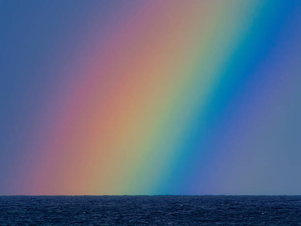 istock Beautiful rainbow formed over the ocean 528132133