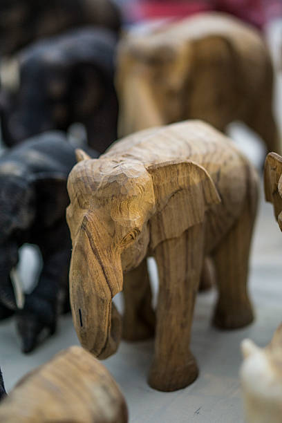 istock Carved Wooden Elephant 528132541