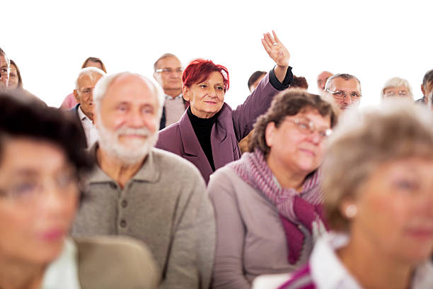 istock Group of seniors on seminar. 528133873