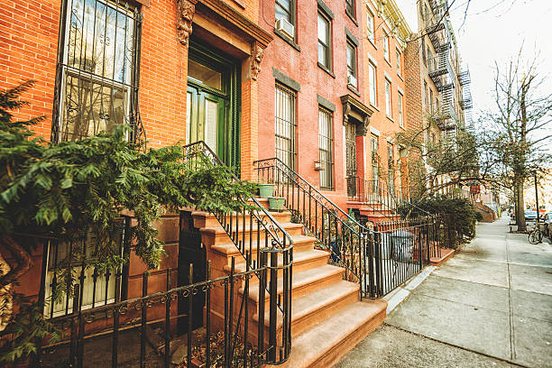 istock Brooklyn brownstones - residential district 528135501