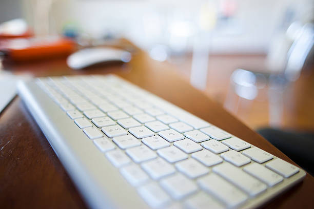 istock Wireless aluminum keyboard detail 528136079
