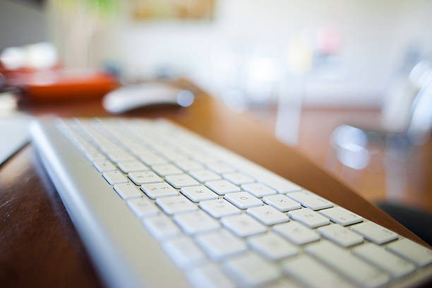 istock Wireless aluminum keyboard detail 528136105