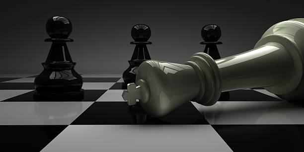 istock Chess King fell in front of pawns 528136743