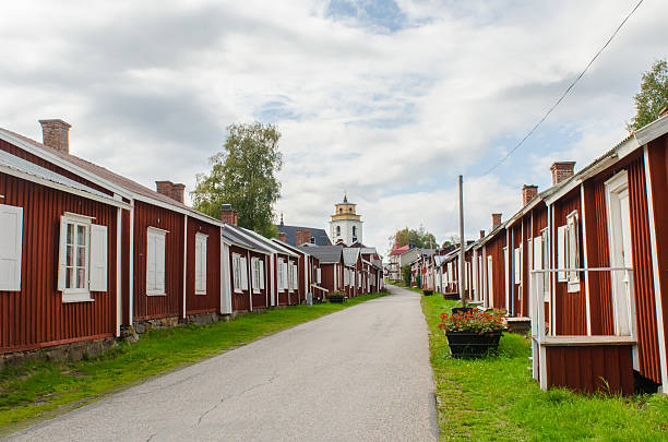 Gammelstad church town in Sweden stock photo