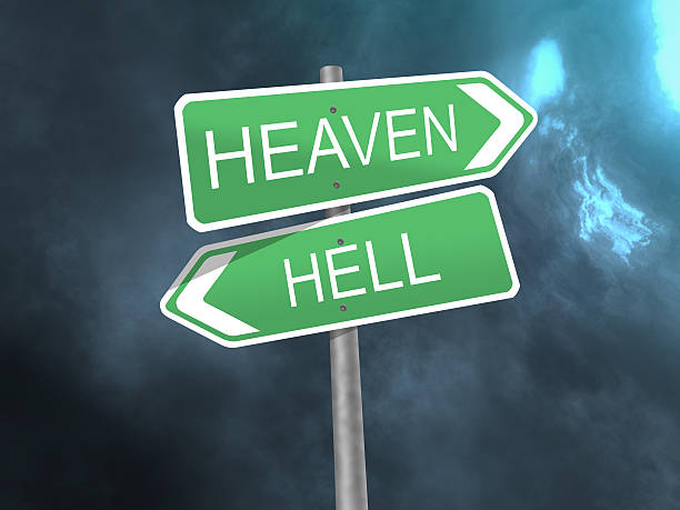 drogowskaz do nieba i hell - heaven hell road sign sign zdjęcia i obrazy z banku zdjęć