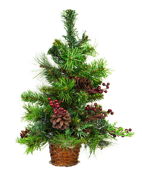 istock Green Decorated Christmas Tree Isolated on White Background. 528151395