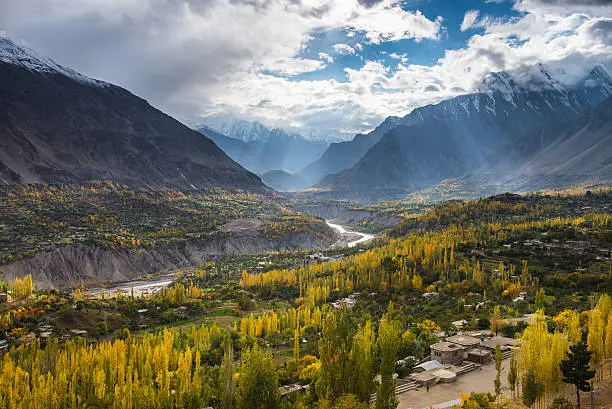 Photo of beautiful Landscape of Hunza Valley in Autumn season.