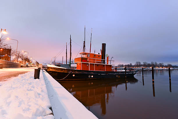 istock Boats moored in the winter 528152601