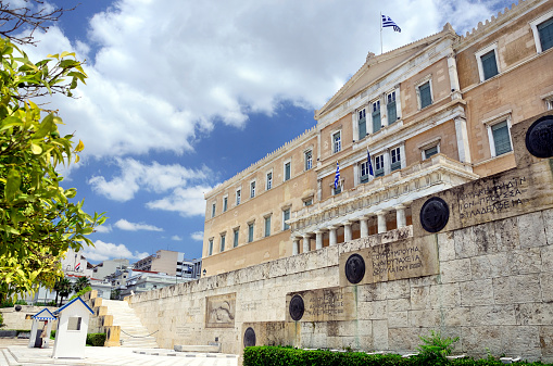 Hellenic Parliament building in Athnes, Greece