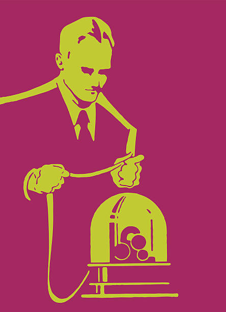 Businessman and Ticker Tape Machine Businessman and Ticker Tape Machine ticker tape stock illustrations