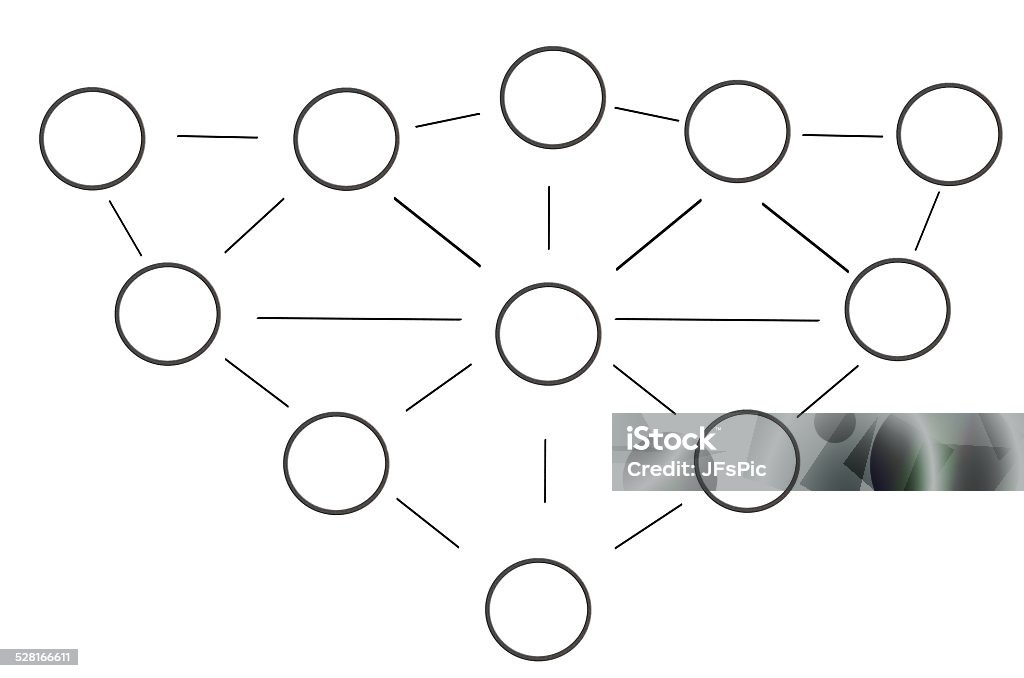 Concept, network connection Various circle with lines Connected. Symbolizes network. Abstract Stock Photo